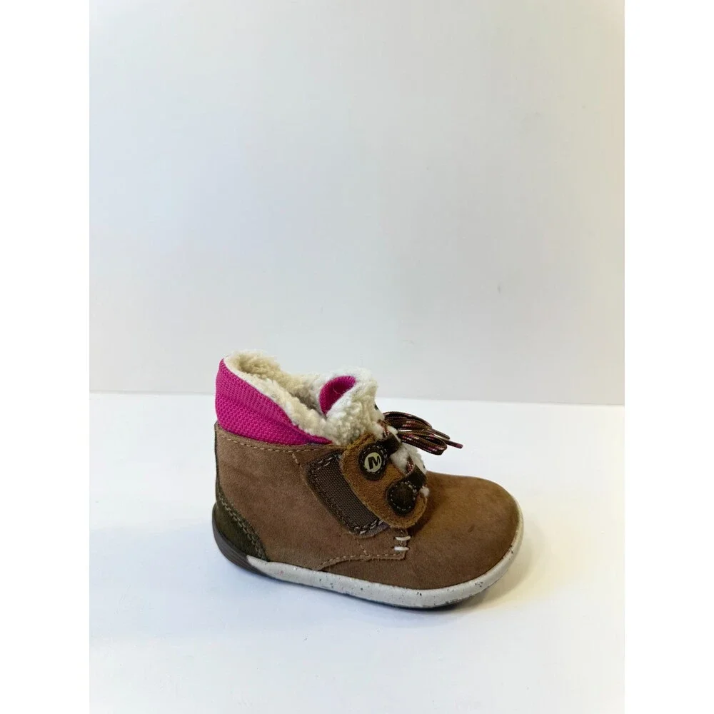 Merrell Toddlers Boots Bare Steps Cocoa Brown Purple US 6